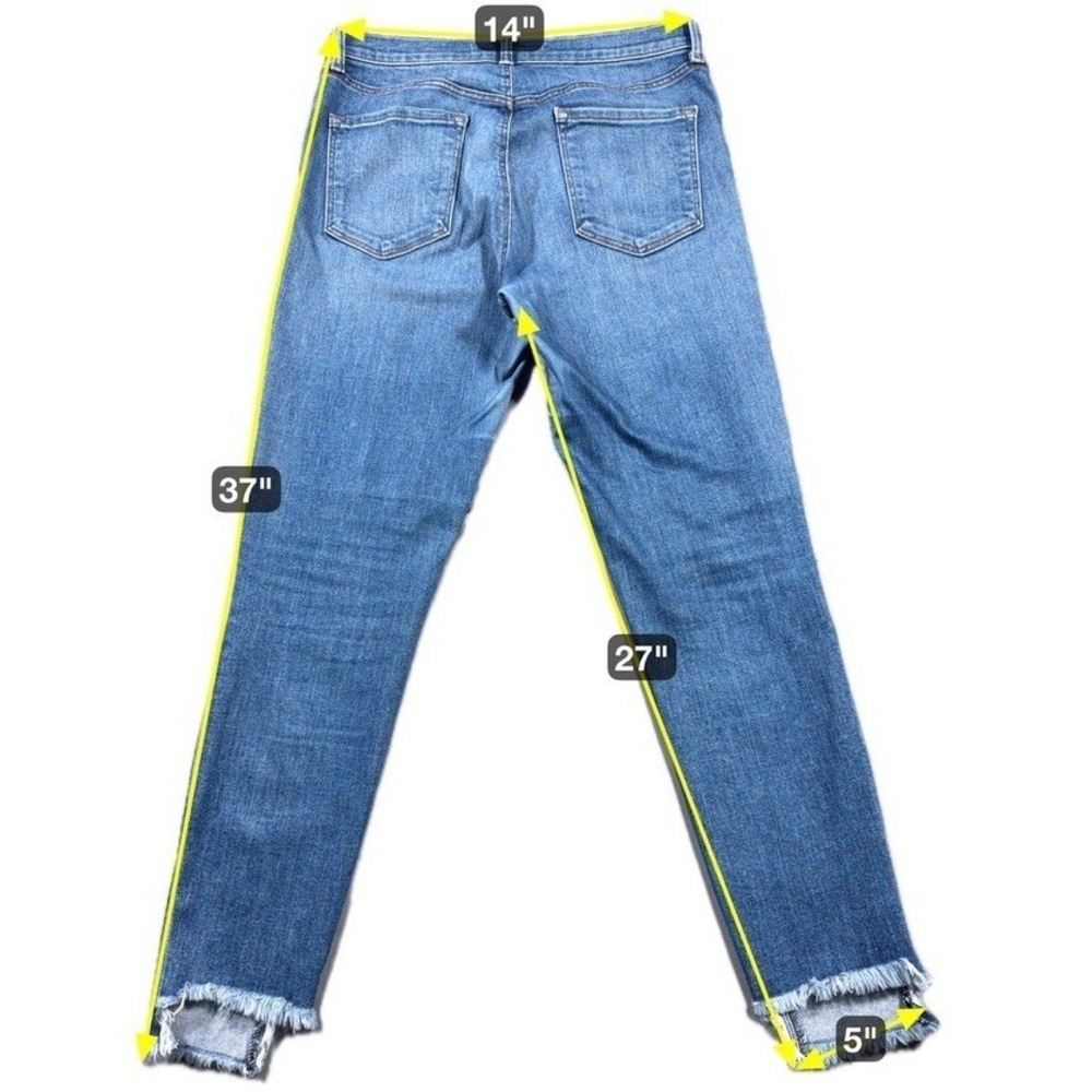 FRAME Le‎ Garcon Crop Jeans Womens 28 Blue Distressed Raw Hem Straight Leg Denim - Picture 7 of 12